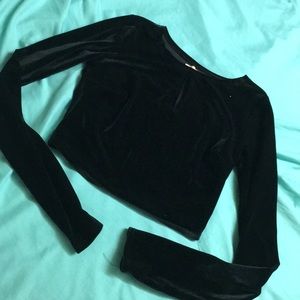 Hollister long sleeve velvet crop top